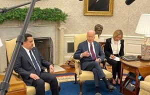 جو بایدن در دیدار با نخست وزیر عراق: آمریکا متعهد به حفاظت از شرکا در منطقه است