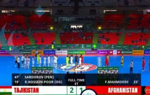 شکست تلخ تیم ملی فوتسال افغانستان در برابر تاجیکستان و حذف از جام ملت های آسیا